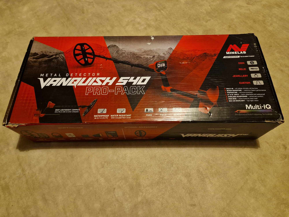 Minelab Vanquish 540 PRO Pack - EX DISPLAY (No battery pack)