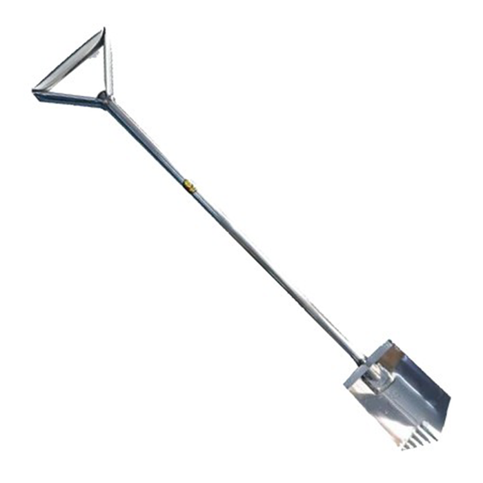 Metal spade on a white background