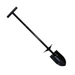 Black t handled mild steel spade on white background