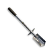 Metal garden spade with rubber handle on a white background