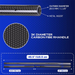Carbon fiber handle with specifications on a blue background