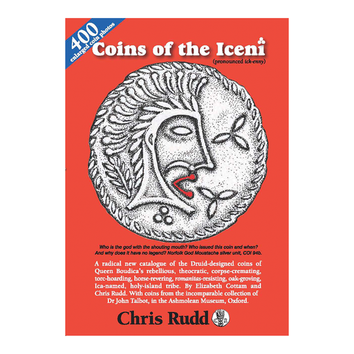 red book with the title 'Coins of the Iceni' on a white background