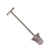 stainless steel spade with t handle on a white background