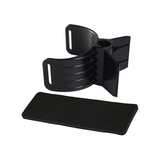 Blackarm cup holder and strap on a white background
