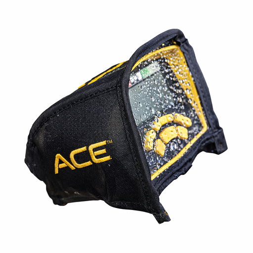 Black and yellow device cover with 'ACE' branding on a white background