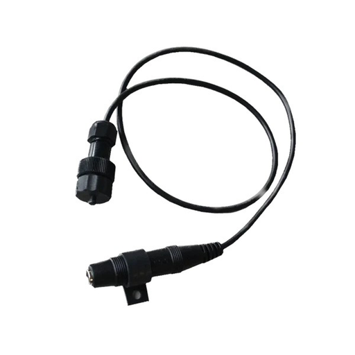 Black cable with connectors on a white background