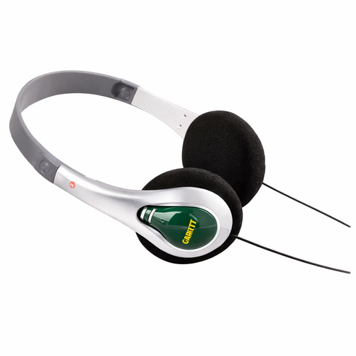 Headphones with a visible brand logo on a white background