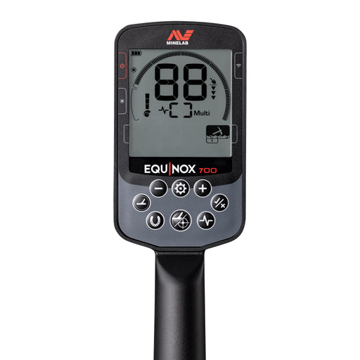Minelab Equinox 700 metal detector on a white background