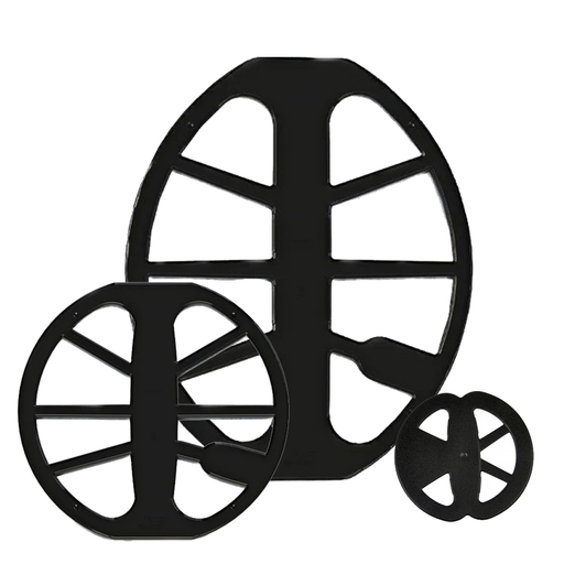 metal detecting coil covers on a white background