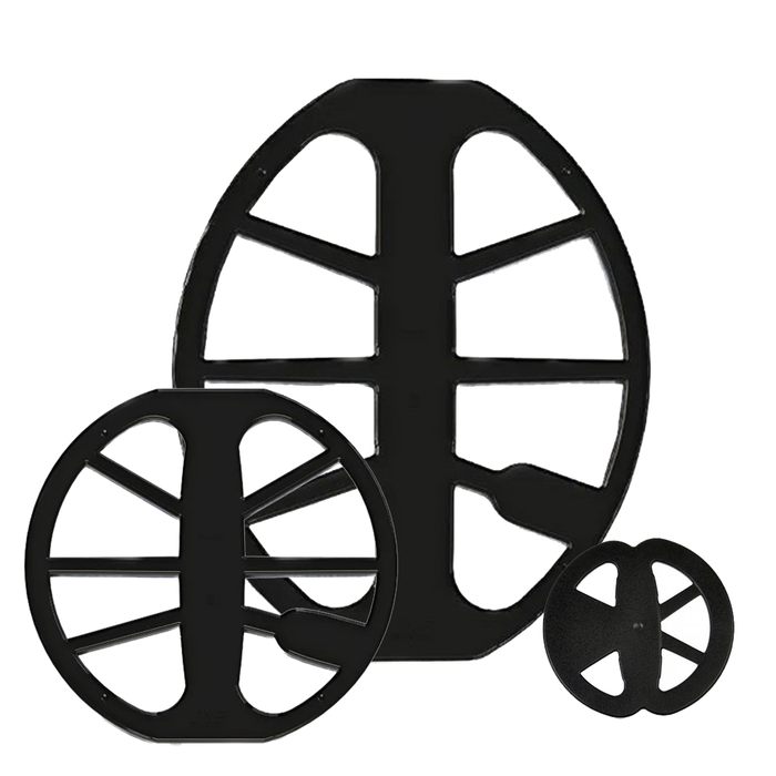 metal detecting coil covers on a white background