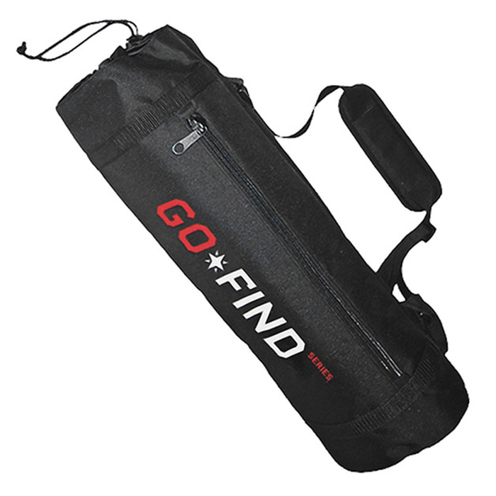 Black carry bag with 'GO FIND SERIES' printed on it on a white background