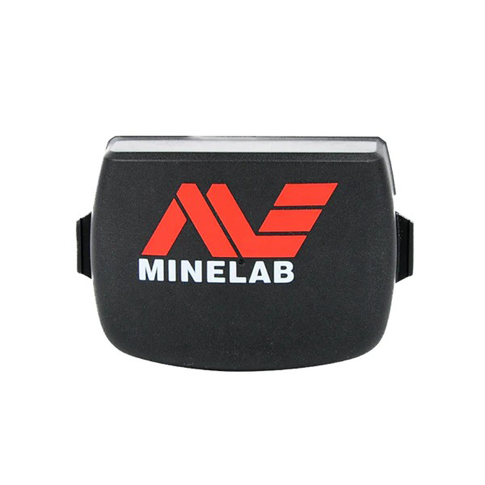 Black protective cover with Minelab logo on a white background