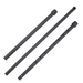 Three black metal rods of varying lengths on a white background