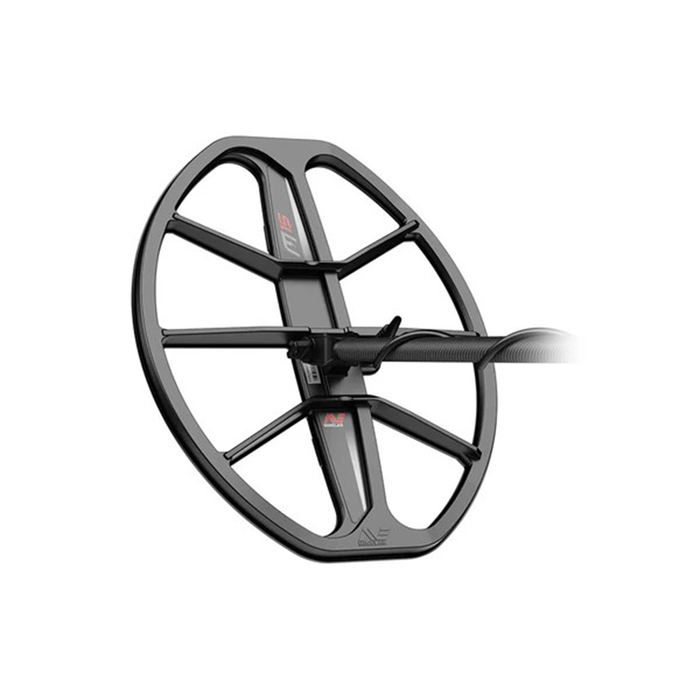 Metal detector M15 search coil on a white background