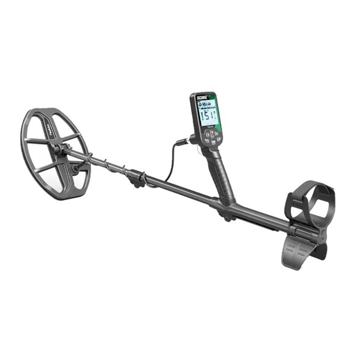 Metal detector with display on a white background