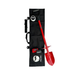 Red shovel with black carrying bag on a white background