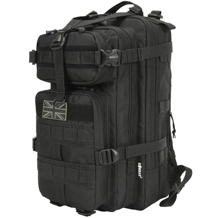 Stealth black 25ltr Backpack on a white background