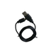 Black USB cable on a white background