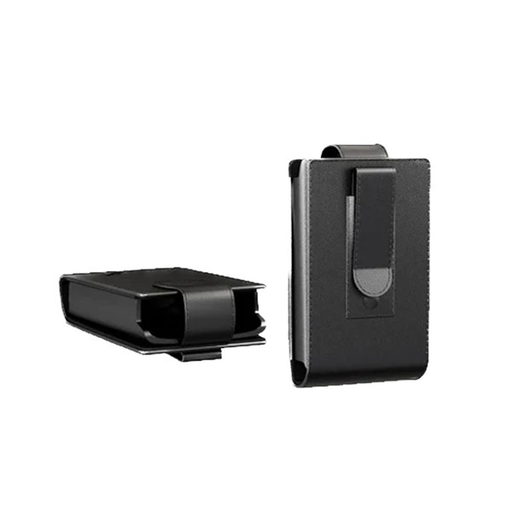 Two black hipmount cases on a white background