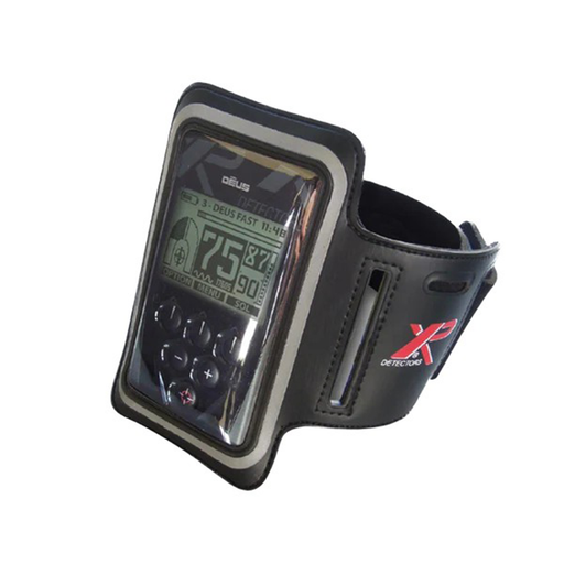 Arm band to hold metal detecting remote for XP Metal Detectors on white background