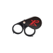 Black metal detecting magnifying glass with XP Detectors logo on a white background