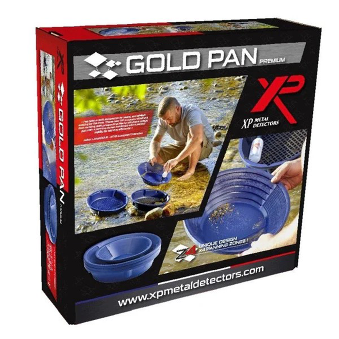 Gold panning kit packaging with XP Metal Detectors branding