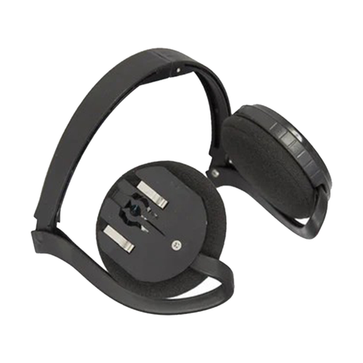 Black over-ear headphones on a white background