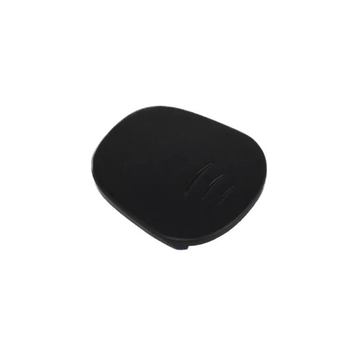 Black oval object on a white background