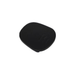 Black oval object on a white background