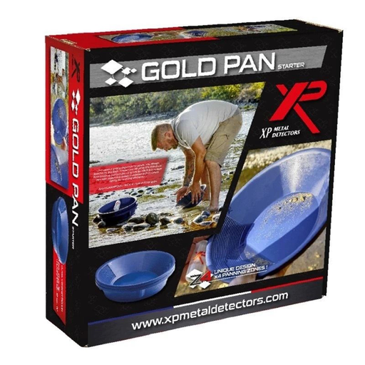 XP Metal Detectors Gold Pan Starter Kit packaging with images of a person using the pan.