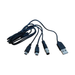Multifunctional cable with various connectors on a white background