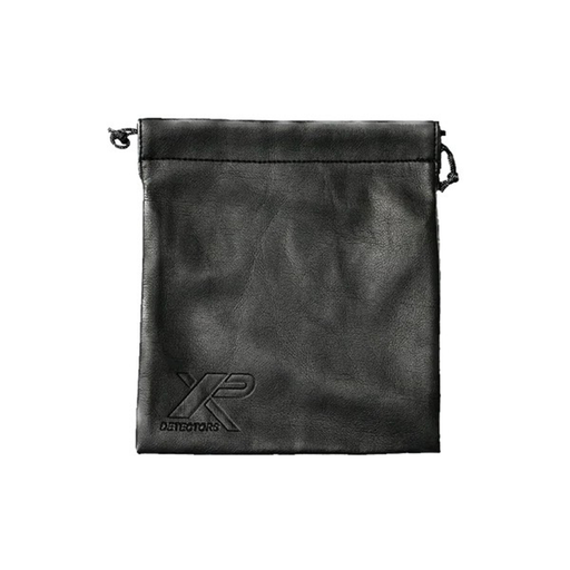 Black drawstring pouch with 'XP Detectors' logo on a white background